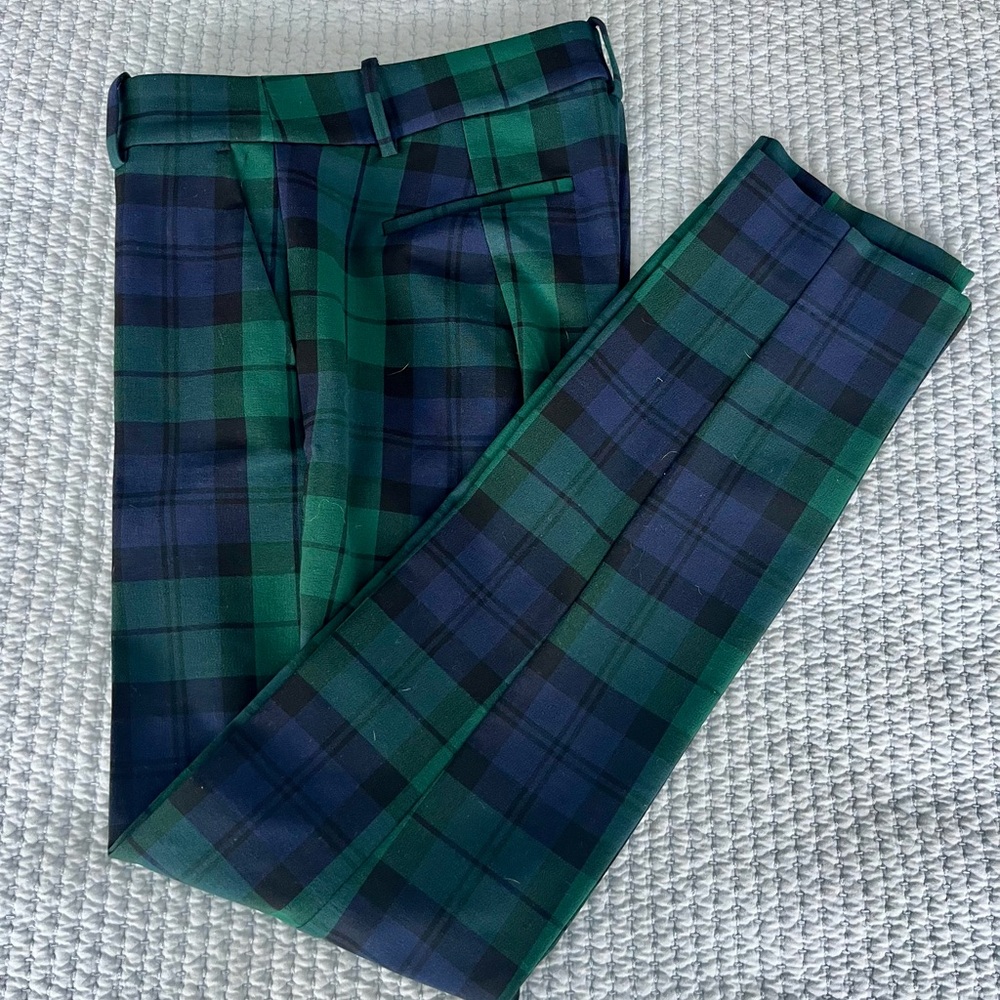 J Crew Ruby Black Watch Plaid Pants